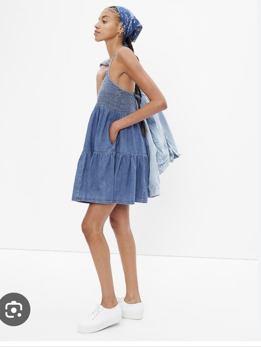NWT GAP Denim Smocked Mini Dress